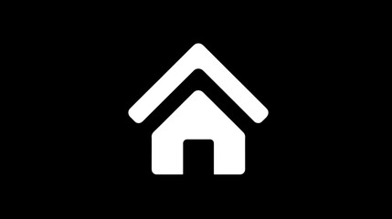 Simple White Home Icon Representing Modern Minimalistic House Structure Design
