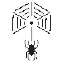 web spider pixel icon, 8-bit. Vector illustration on a white background.