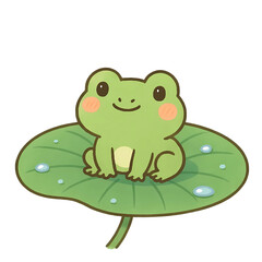 Obraz premium green frog on a leaf