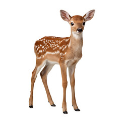 Fototapeta premium Cute Baby Deer Fawn Standing Gracefully with Brown Fur and White Spots