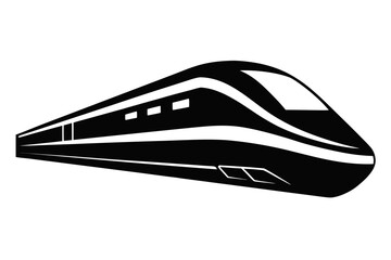 Bullet train silhouette vector, Japanese bullet train black symbol