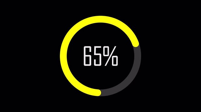 Animated loading circle  percent complete progress bar digital interface technology modern design. 