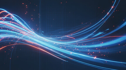 Dynamic abstract light trails creating a vibrant futuristic digital flow perfect for technology and innovation concepts