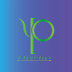 Letter P Logo on Gradient Background

