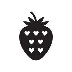 Geometric Strawberry Silhouette with Heart Pattern – Minimal Vector Fruit Icon.