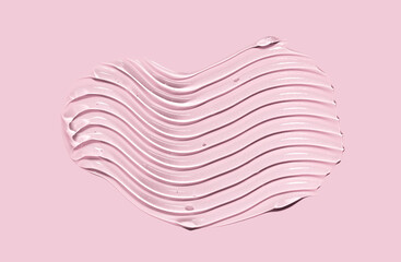 cosmetic texture gel essence smear on a pink background