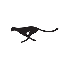 Minimal Cheetah Silhouette in Motion – Elegant Running Animal Vector