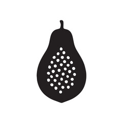 Papaya Silhouette with Seed Pattern – Minimal Vector Tropical Fruit Icon.