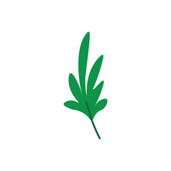 Abstract leaf with multiple slender fingers, designed in minimalist vector style for eco-friendly graphics and natural branding.