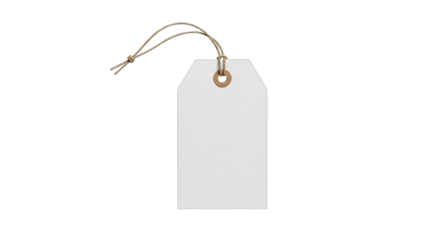 Blank rectangular paper tag isolated on transparent background
