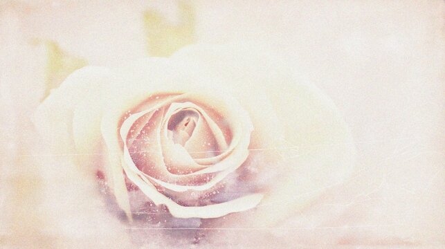 Generative AI, Vintage Rose Dreamscape with Film Damage Overlay