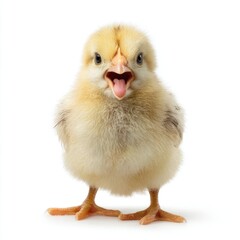 Obraz premium A cute chick sticking out its tongue cutely background animal white.