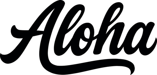 Aloha lettering a Hawaiian greeting in a bold script font perfect for travel and vacation designs © Art_Design