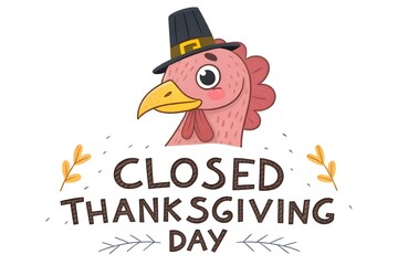 Obraz premium Closed Thanksgiving Day Turkey Sign