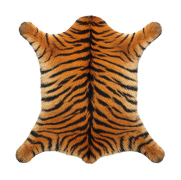 Bali tiger hide with bold stripes and short fur.