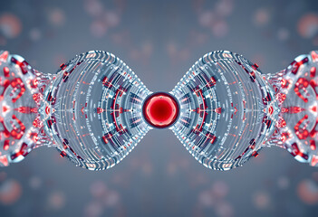 Abstract futuristic design with red and blue lights for technology concept