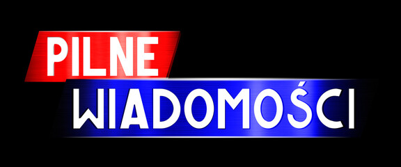 Fototapeta premium Breaking news in Polish banner - 3D illustration