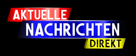 Live breaking news in German banner - 3D illustration