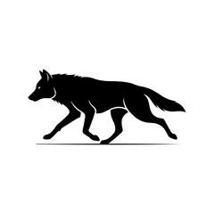 Running Wolf Silhouette Vector Art