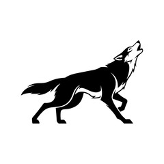 Running Wolf Silhouette Vector Art