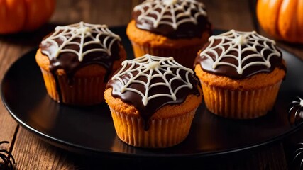 Halloween Cupcakes with Spider Web Frosting - Powered by Adobe