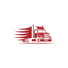 Fototapeta premium semi truck speed logo