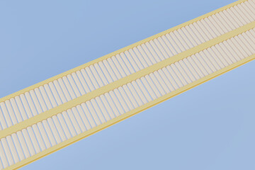 Conveyors line, industry business, Roller conveyor logistic line, 3D rendering.