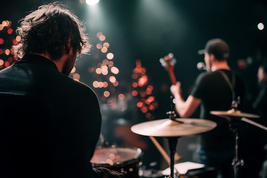 Capture the raw energy of live music as musicians immerse themselves in their craft under the spotlight. Feel the rhythm, hear the beat, and experience the moment.