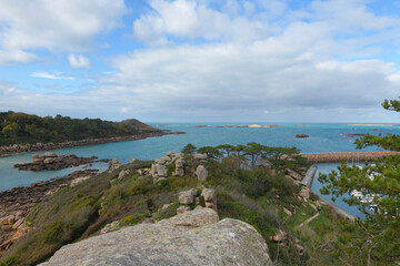 Magnifique paysage de mer sur la côte bretonne à Trébeurden - France