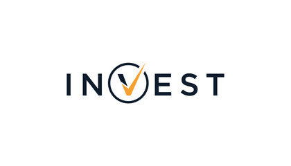 invest financial logo typography design template