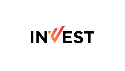 invest financial logo typography design template