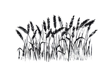 Obraz premium Wheat field illustrated drawing produce.