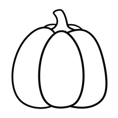 Cute Pumpkin Line Drawing