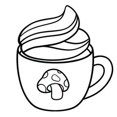 Hot Chocolate Mug Line Art