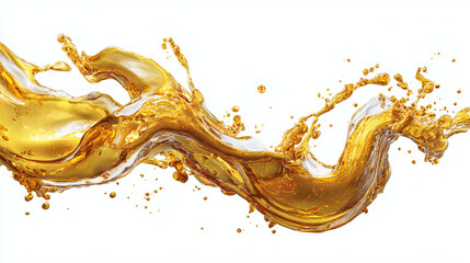 A dynamic splash of liquid with golden color