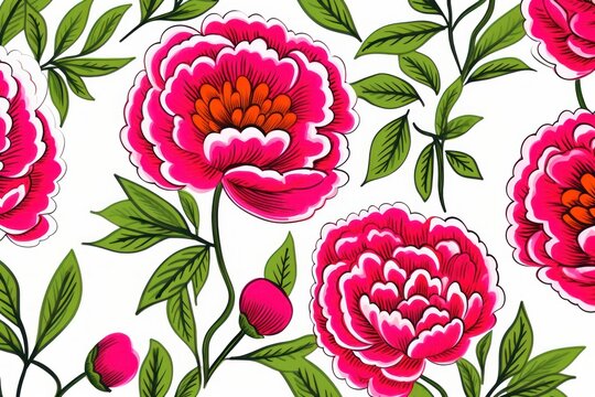 Peonies pattern flower dahlia. - Powered by Adobe
