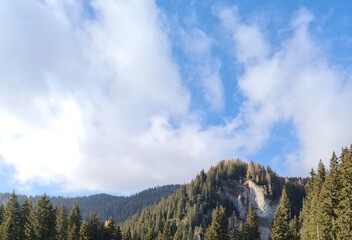 Mountain landscape with clouds