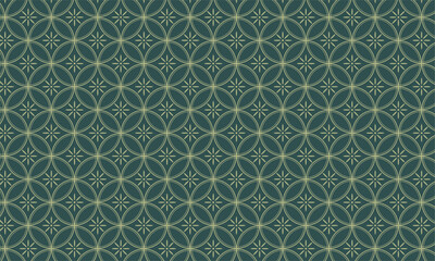 Japanese Shippo and flower pattern turquoise 