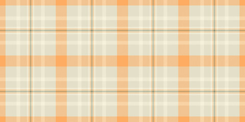 Composition fabric plaid seamless, decorative pattern textile check. Graph tartan vector background texture in light and orange colors.