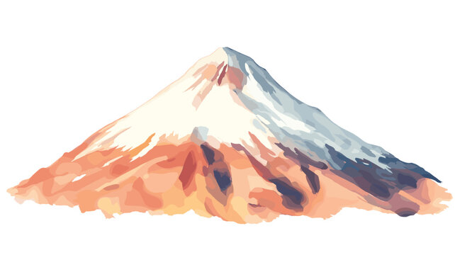 Chimborazo Volcano. Chimborazo Volcano hand drawn watercolor illustration