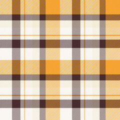 Asymmetric background vector fabric, usa pattern texture tartan. Towel check seamless plaid textile in orange and white colors.