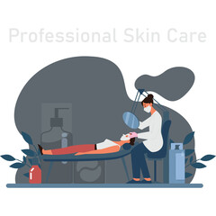 Professional Skin Care Treatment with Magnifying Lamp and Facial Products in a Serene Setting