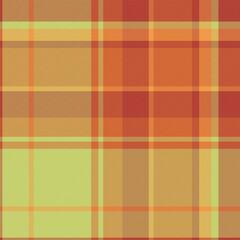Oriental background check plaid, mexican tartan texture vector. Graceful pattern textile fabric seamless in lime and orange colors.
