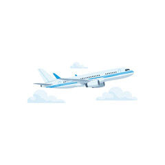 Fototapeta premium Taking Flight Airplane soaring through the Sky among Clouds
