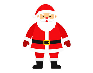 クリスマスサンタクロースのシンプルイラスト　アイコン