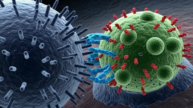 Killer T cell binding to virally infected cell reveals immune response mechanism