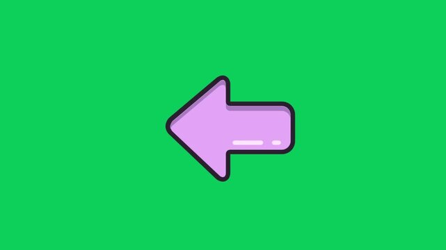 Animated back arrow on vibrant green, modern user interface element for app navigation and website design, simple and clean animation style