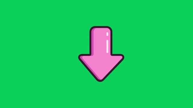 Animated down arrow pointing to next section on vibrant green, perfect for website user interface, presentation, or training material for easy navigation