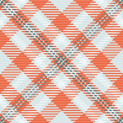 Fototapeta premium Customize fabric seamless tartan, border plaid texture vector. Creation textile check background pattern in red and white colors.