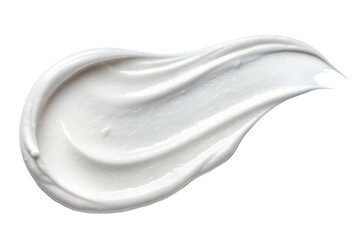 A smooth smear of white cosmetic cream or face lotion texture. Perfect for skincare, beauty, or cosmetic branding mockups. Isolated on transparent background, PNG ideal for product design, advertising